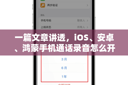 一篇文章讲透，iOS、安卓、鸿蒙手机通话录音怎么开启？终极教程-第1张图片-纸飞机即时通讯-纸飞机官网下载