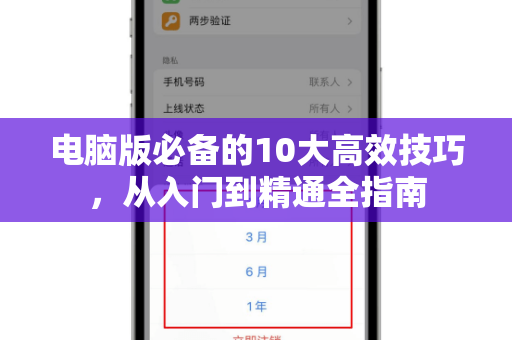 电脑版必备的10大高效技巧，从入门到精通全指南-第1张图片-纸飞机即时通讯-纸飞机官网下载
