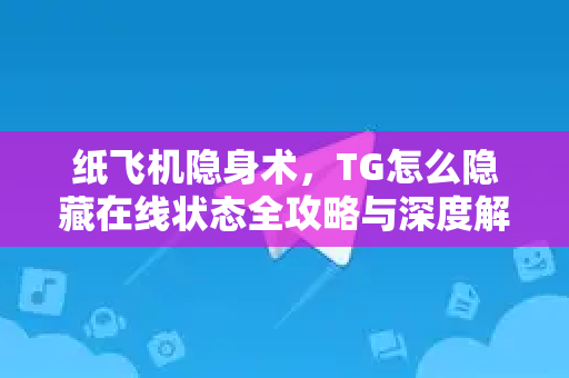 纸飞机隐身术，TG怎么隐藏在线状态全攻略与深度解析-第1张图片-纸飞机即时通讯-纸飞机官网下载